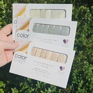 Color Street Sparkling Nail Polish Strips Bundle Of 3 Stickers Set